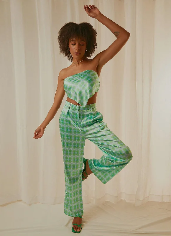 Adjustable waist pants for custom fit ease -Past Treasures Pants - Seafoam