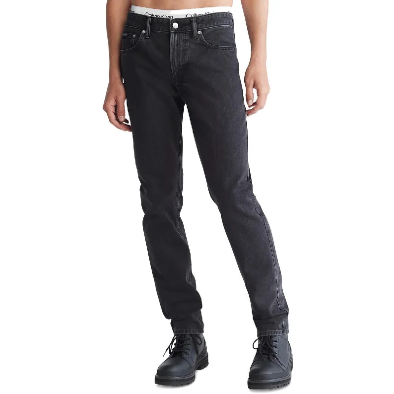 Embellished Back Pocket Jeans for Glamour -Calvin Klein Mens Slim Fit Mid Rise Slim Jeans