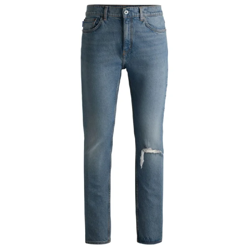 Affordable Jeans for Budget -Slim-fit jeans in mid-blue comfort-stretch denim