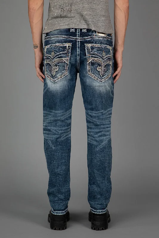 Raw Hem Jeans for Trendy -JULIAN STRAIGHT JEANS