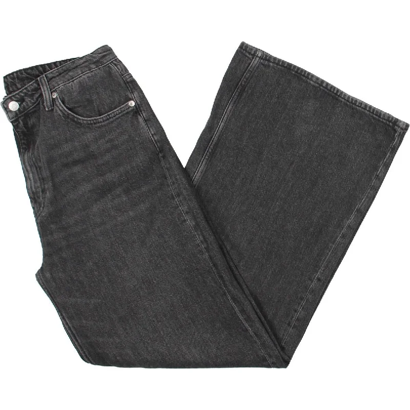 Studded Jeans for Punk -Ace Mens Wide Leg Dark Wash Bootcut Jeans