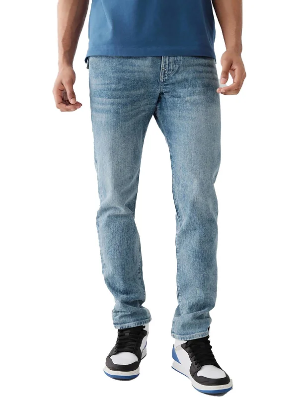 Stretch Jeans for Flexibility -Rocco Mens Relaxed Whisker Wash Skinny Jeans