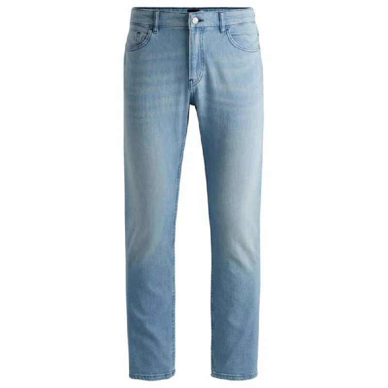 Ripped Jeans for Trendy Look -Slim-fit jeans in blue mechanical-stretch denim