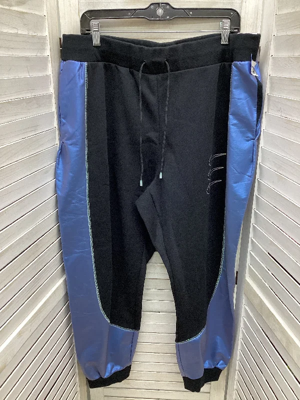 Formal suit pants for wedding guest elegance -Athletic Pants By Nike Apparel In Black & Blue, Size: 1x