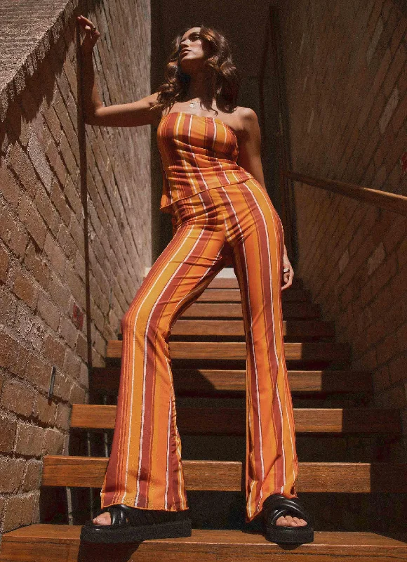 Lightweight culottes pants for summer fashion flair -Catching Last Light Pants - Golden Hour Stripe