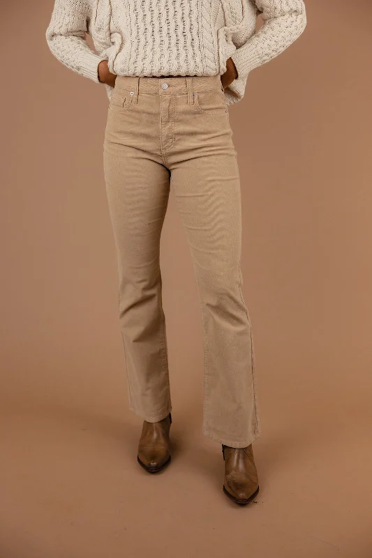 Soft velvet pants for cozy holiday outfits -Sam High Rise Slim Bootcut Pants