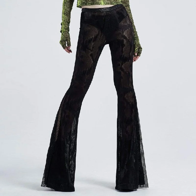 Tailored ankle pants for chic office outfits -Women's Gothic Snakeskin Flare Pants