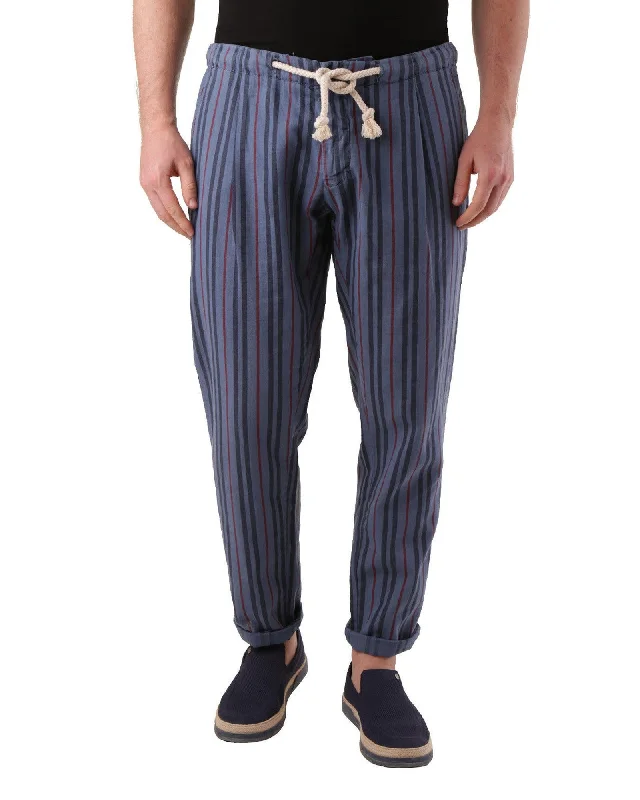 Stylish wide-leg pants for bold evening looks -Liu Jo Men's Striped Cotton Pants