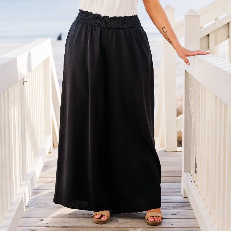 Lightweight jogger pants for summer evening strolls -Hit The Road Pants, Black