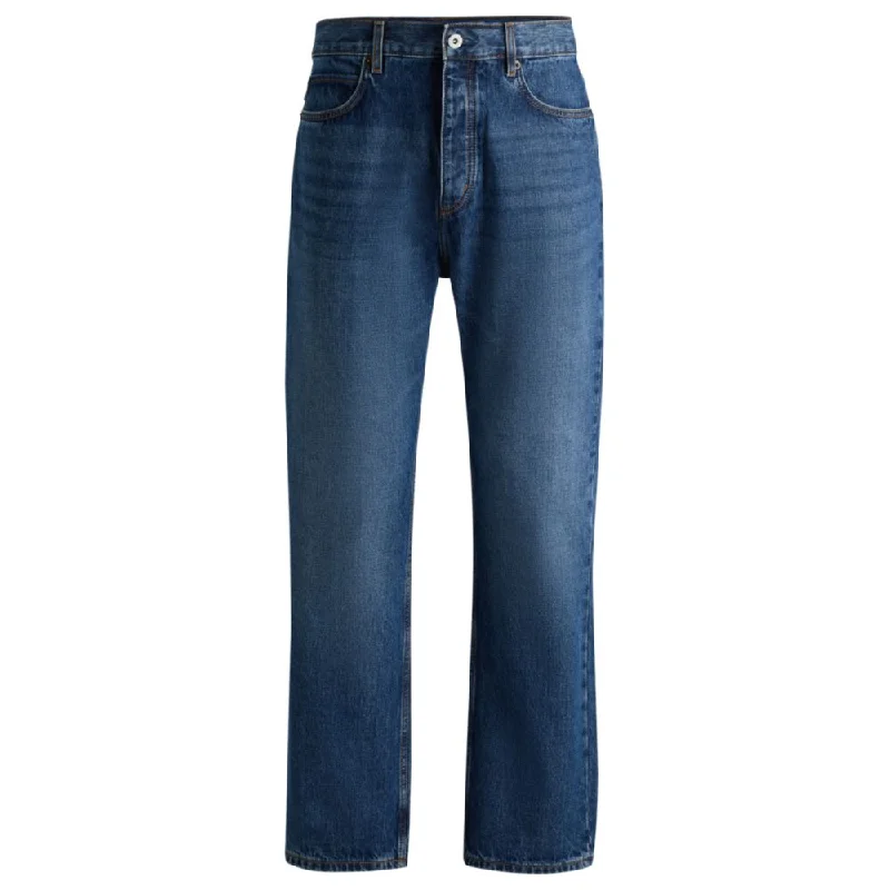 Flare Jeans for Retro Vibe -Baggy-fit jeans in blue denim