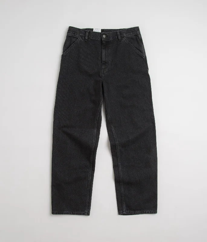 Casual khaki pants for weekend errand runs -Carhartt Denim Single Knee Pants - Black Stone Washed