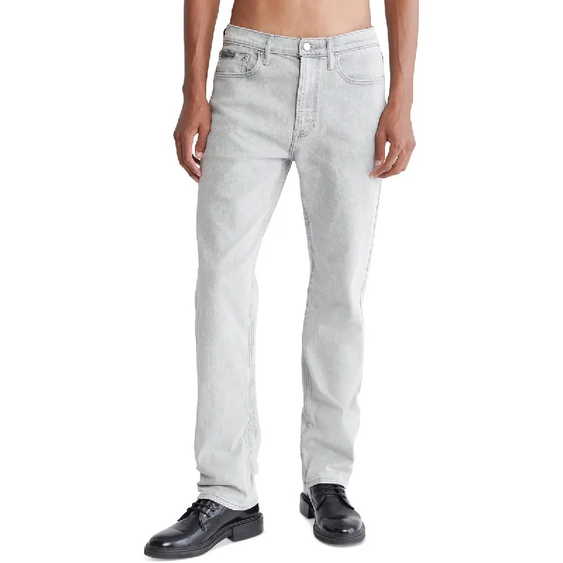 Capri Jeans for Beach Style -Calvin Klein Mens Mid-Rise Faded Straight Leg Jeans