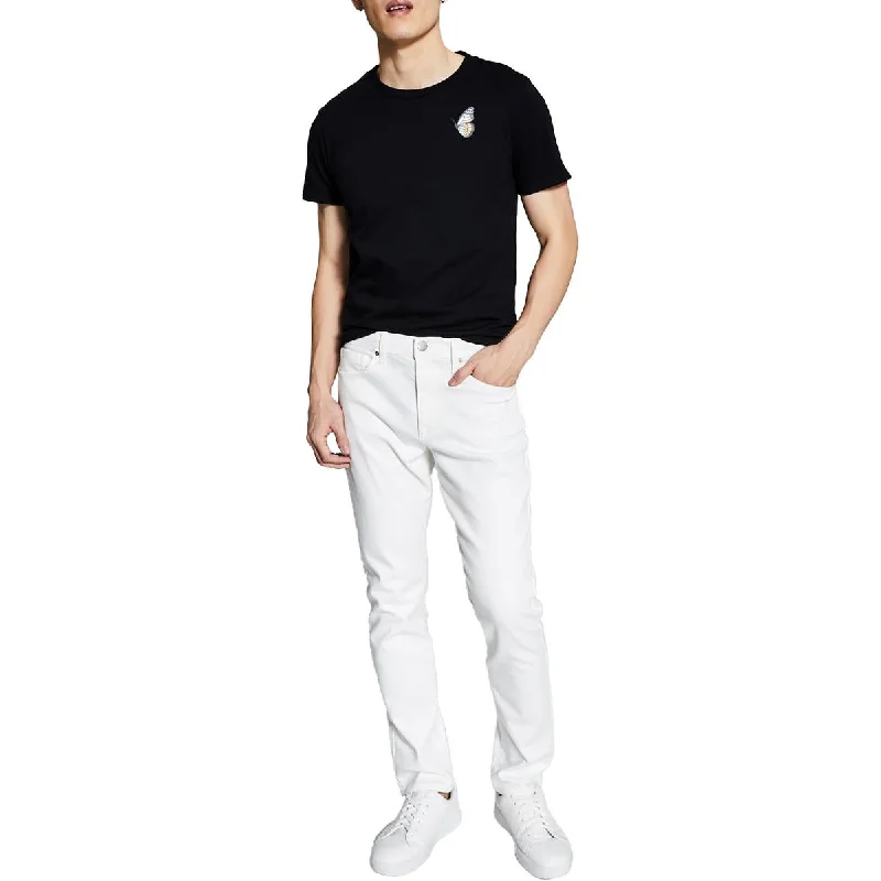 Frayed Hem Jeans for Edgy -And Now This Mens Solid Denim Slim Jeans