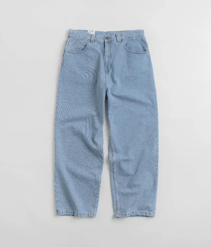 Flowy linen pants for relaxed tropical vacations -Carhartt Brandon Denim Pants - Blue Heavy Stone Bleach