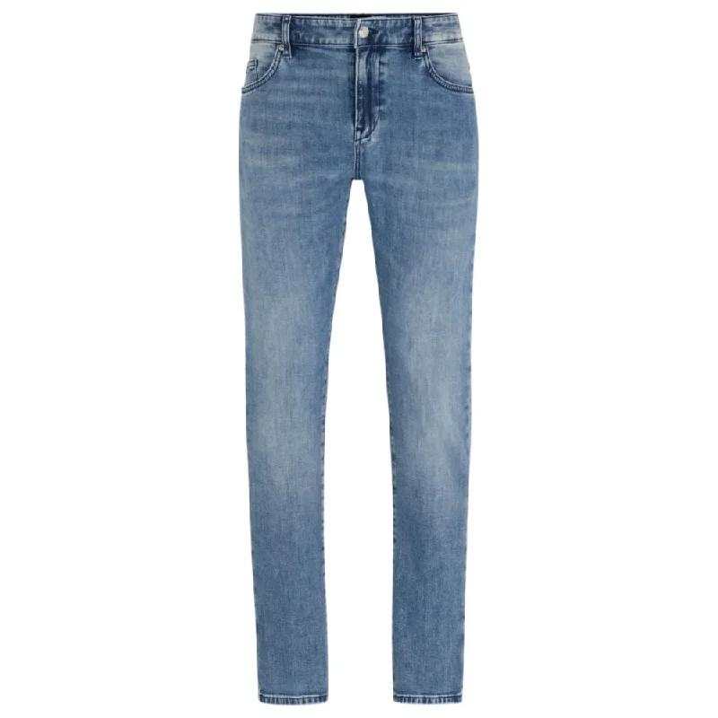 Low Waisted Jeans for Casual -Slim-fit jeans in blue cashmere-touch denim