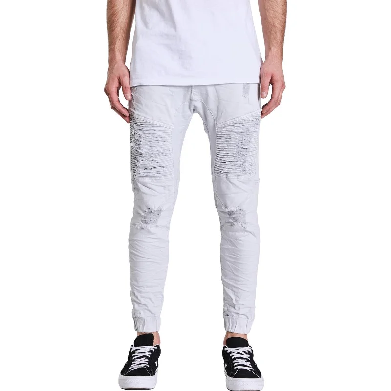 Cuffed Jeans for Stylish Touch -NXP Mens Destroyer Denim Mid-Rise Jogger Jeans