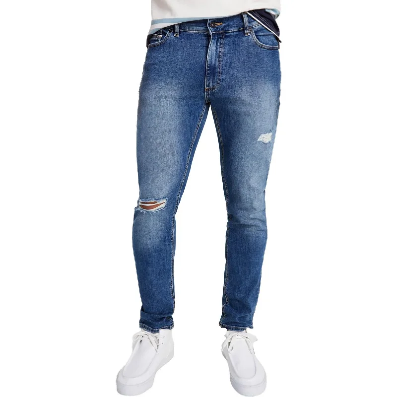 Embellished Back Pocket Jeans for Glamour -Sun + Stone Mens Matthew Denim Slim Jeans