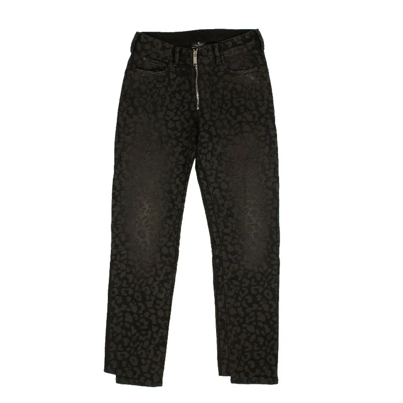 Mini Shorts Jeans for Youthful -Marcelo Burlon Leopard Print Jeans - Black