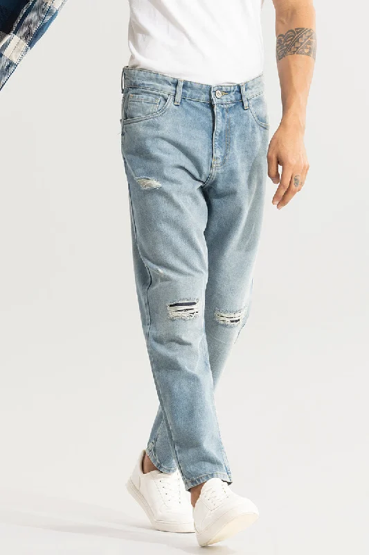 Cargo Jeans for Utility -Castor Light Blue Baggy Jeans