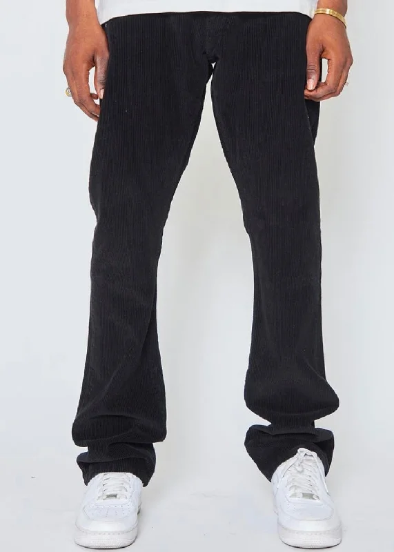 Tailored ankle pants for chic office outfits -Golden Noir Corduroy Stacked Pants