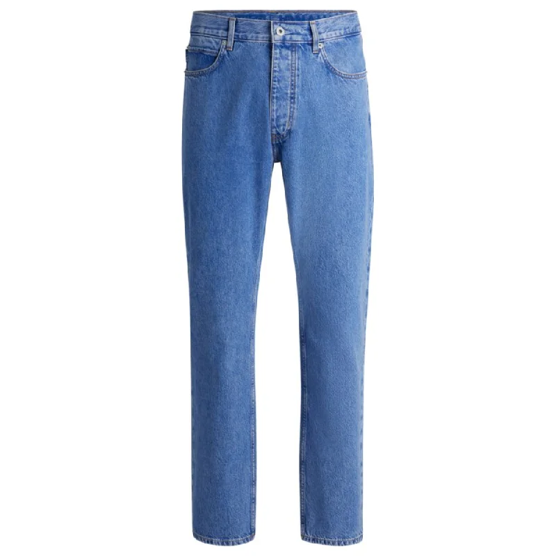 Father's Day Jeans for Present -Regular-fit jeans in blue stonewashed denim