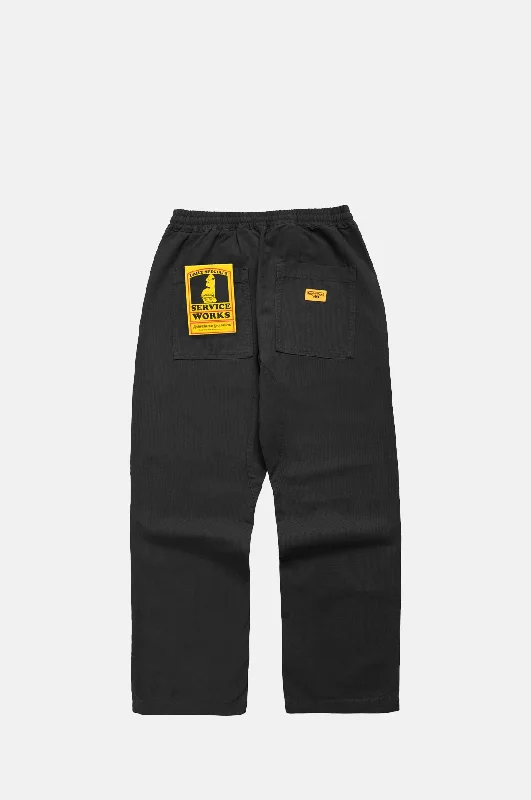 Quick-dry travel pants for adventurous globetrotters -Canvas Chef Pants Black