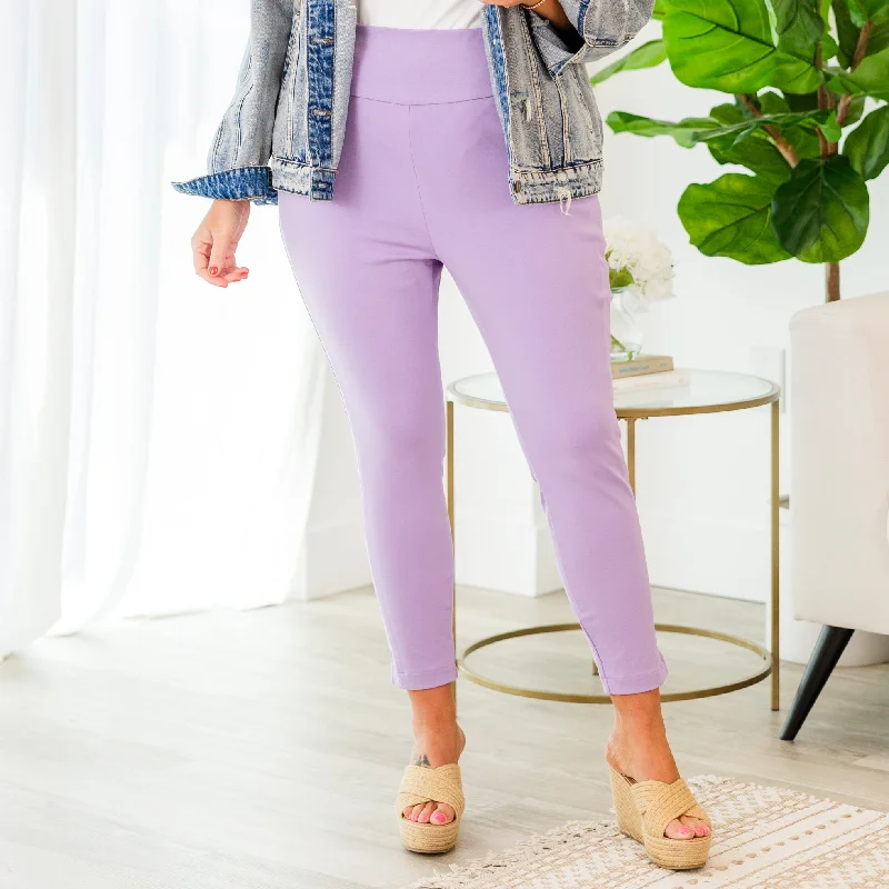 Tapered ankle pants for sleek modern silhouettes -Strut Your Style Pants, Lavender