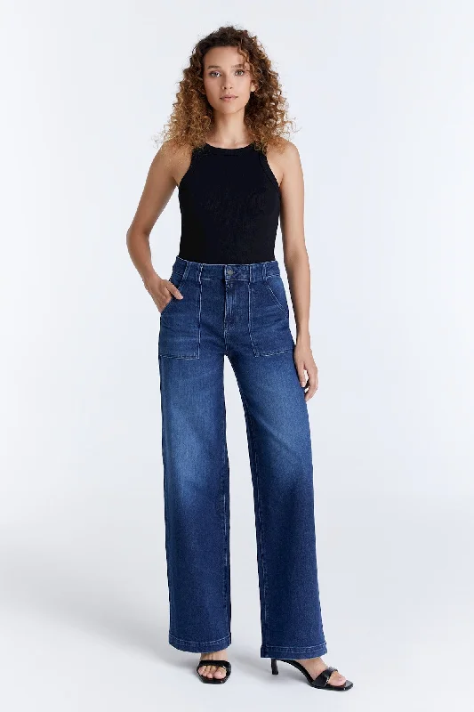 Holiday Jeans for Festive -Lulu High Waist Jeans Dark Blue