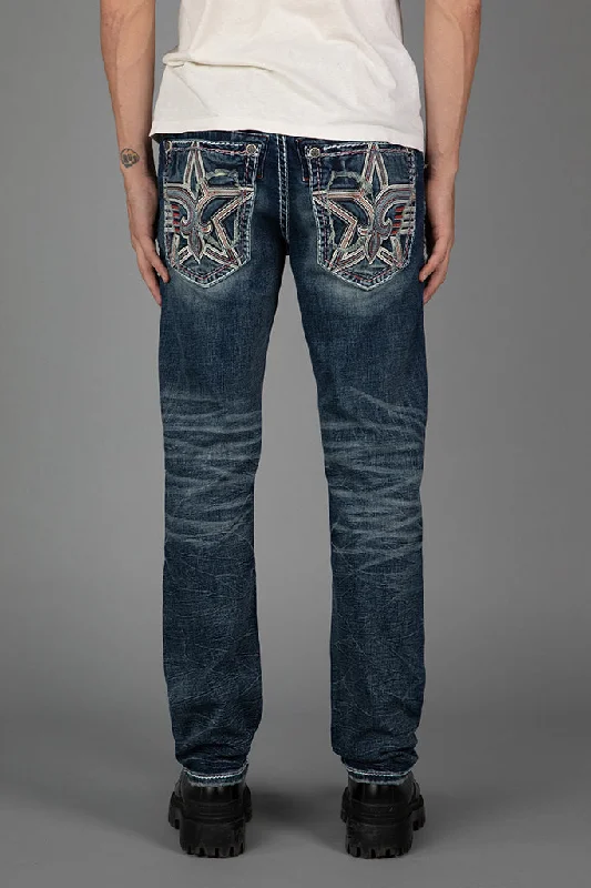 Frayed Hem Jeans for Edgy -KAYCEE STRAIGHT JEANS