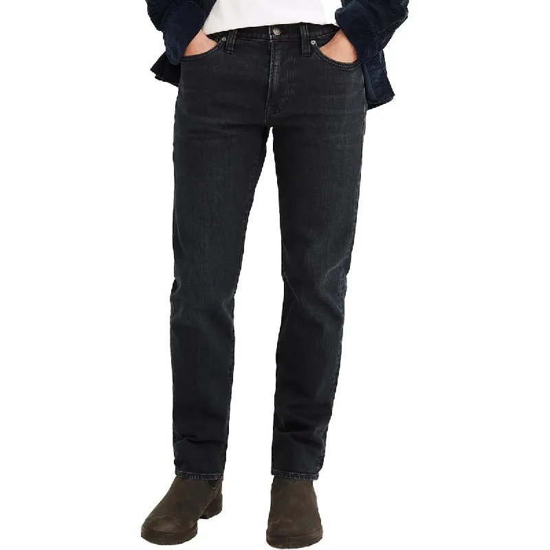 Leather Trim Jeans for Luxury -Madewell Mens Mid-Rise Dark Wash Straight Leg Jeans