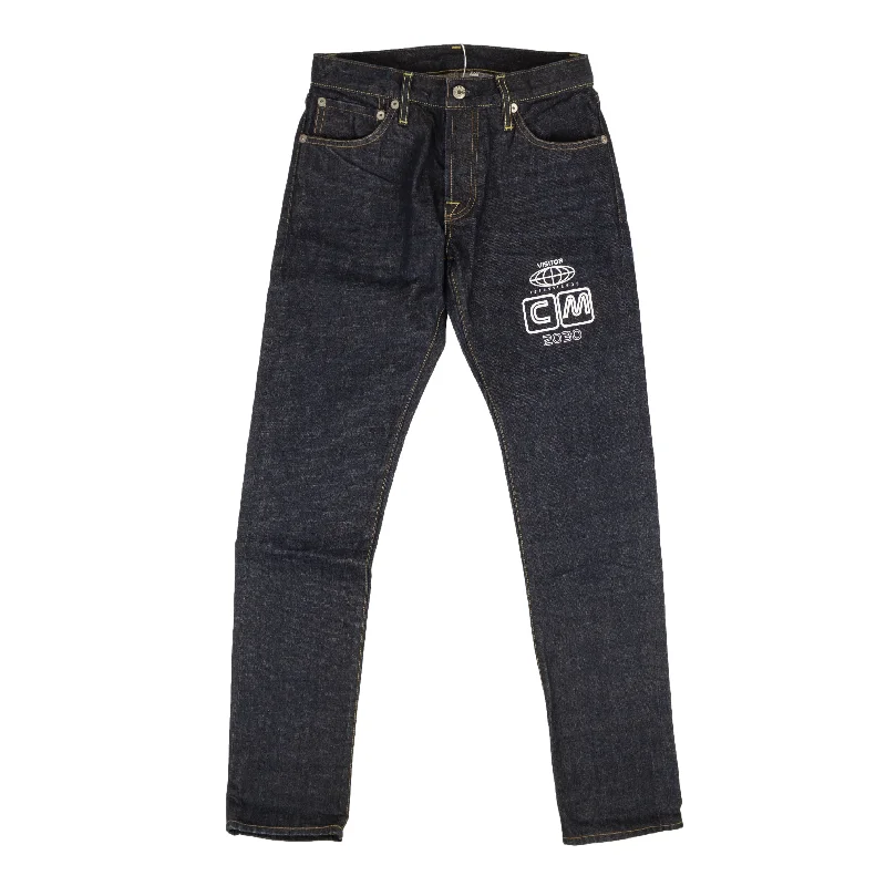 Holiday Jeans for Festive -Visitor On Earth Logo Jeans - Navy Blue