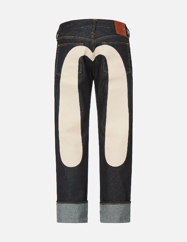 Leather Trim Jeans for Luxury -Daicock Print Baggy Jeans #2000