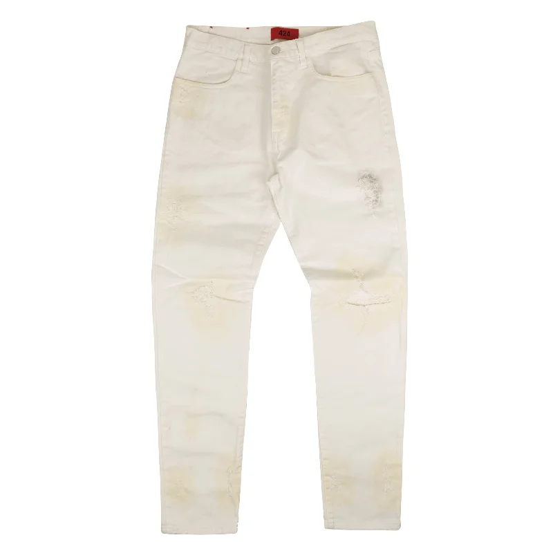 Sustainable Jeans for Eco -424 On Fairfax Distressed Jeans - White