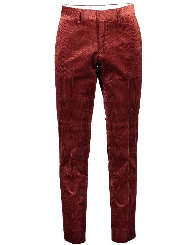 Slim-fit chinos for modern business casual -Gant Slim Fit Corduroy Pants Burgundy