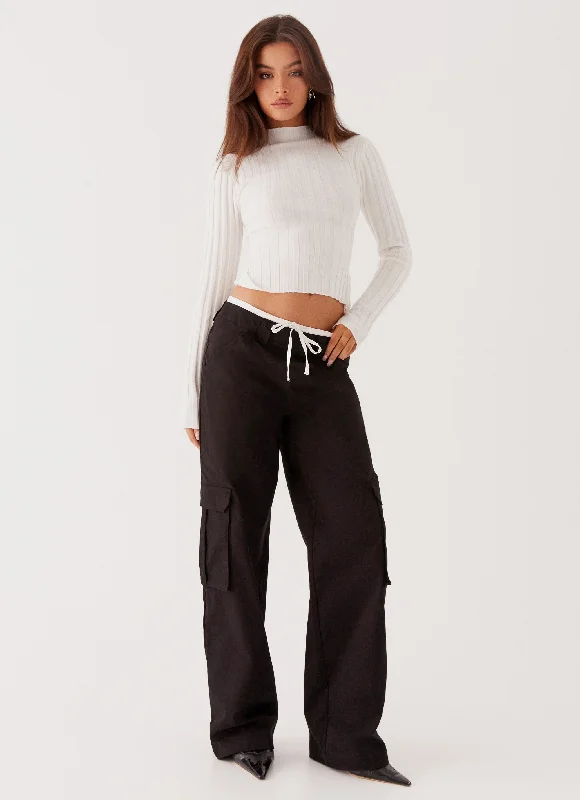 Bold patterned pants for standout fashion statements -Grace Lily Cargo Pants - Black