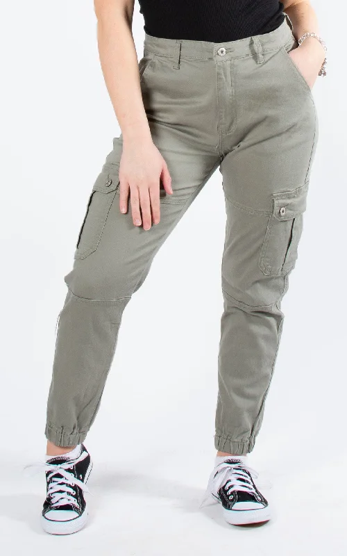 Durable twill pants for tough outdoor jobs -Kelly Cargo Pants | Khaki