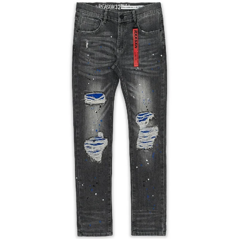 Father's Day Jeans for Present -Reason Mens Mid-Rise Distressed Straight Leg Jeans