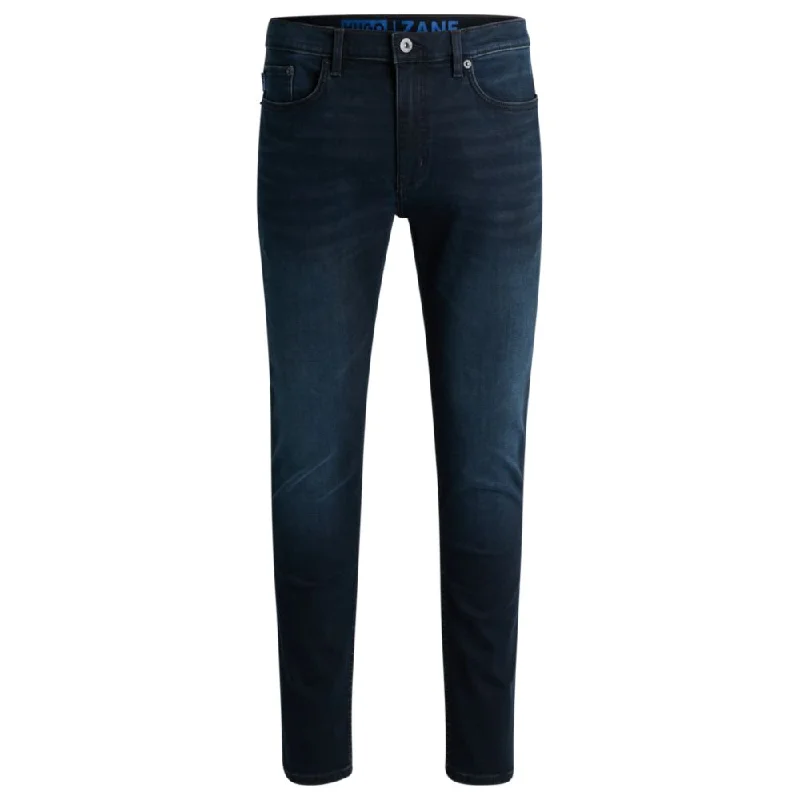 Recycled Jeans for Green -Extra-slim-fit jeans in blue-black stretch denim