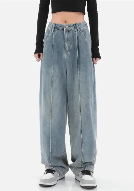 Sustainable Jeans for Eco -Skater Pleated Baggy Jeans