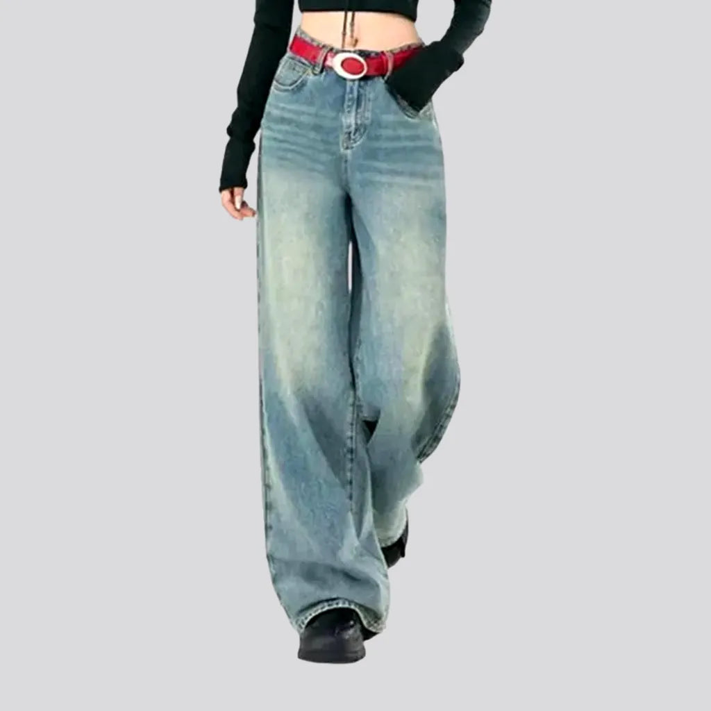 Metal Button Jeans for Classic -High waist jeans for women