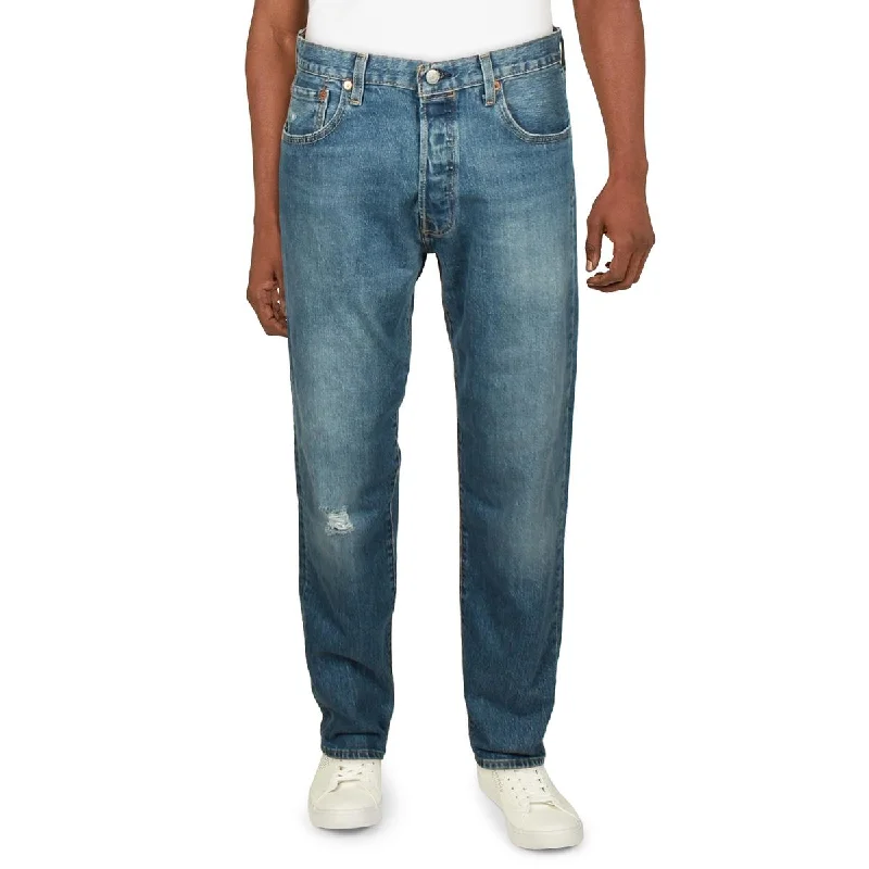 Capri Jeans for Beach Style -Levi Strauss & Co. Mens Distressed Pockets Straight Leg Jeans