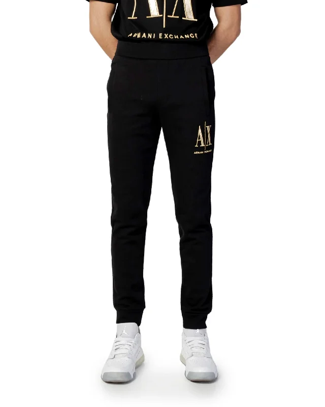 Pleated trousers pants for sophisticated gentleman charm -Armani Exchange Men's Classic Jogger Pants - Black