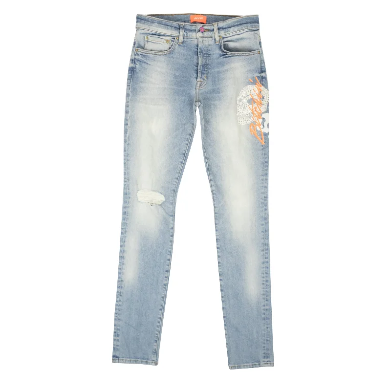 Christmas Jeans for Seasonal -Bossi Embroidered Jeans - Blue