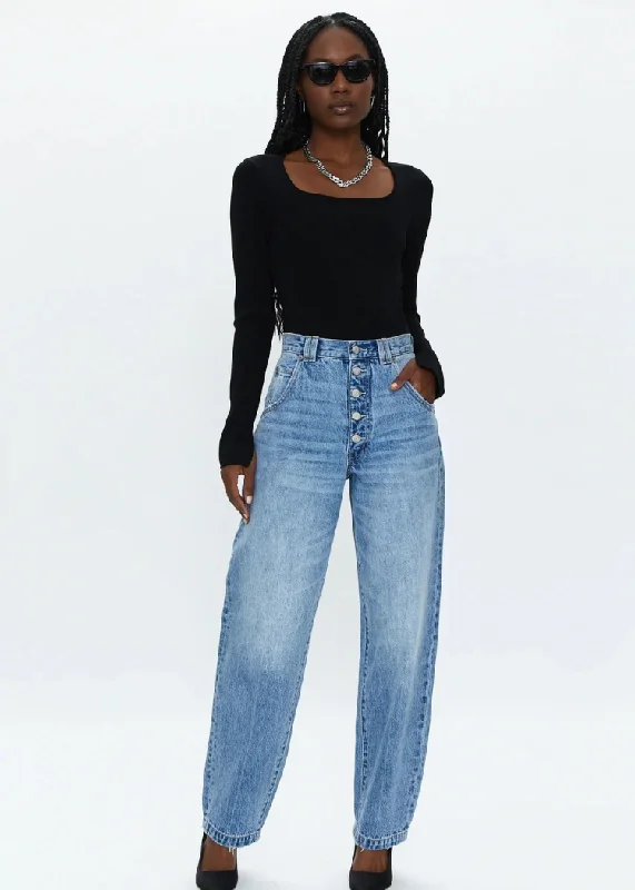 Stylish cropped pants for warm season trends -Pistola Ezra Denim Pants