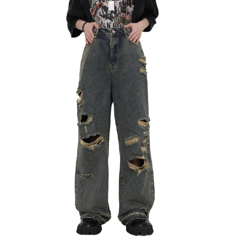 Denim Jeans for Durability -Classic Ripped Baggy Jeans