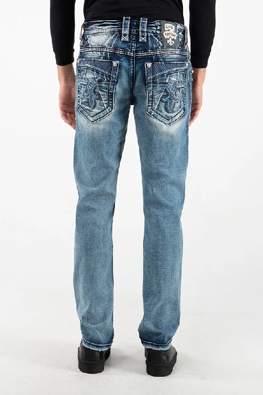 Distressed Jeans for Edgy Style -ENZO ALT STRAIGHT JEANS