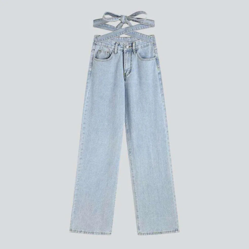 Belt Loops Jeans for Accessorizing -Denim waist belt baggy jeans