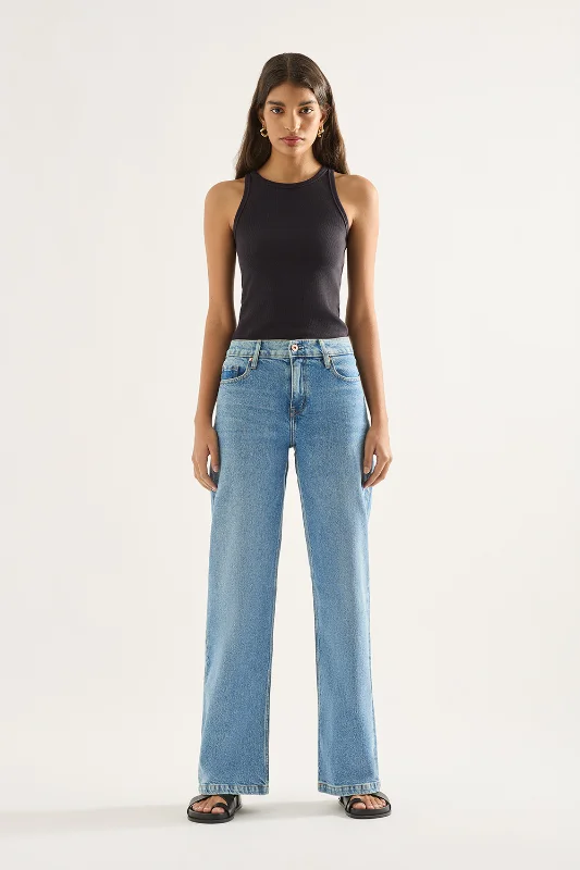 A-line Skirt Jeans for Grace -Outland Mia Jeans - Cadence Blue