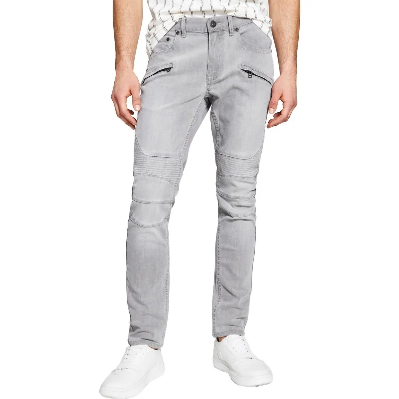 Denim Jeans for Durability -INC Mens Tinted Moto Skinny Jeans