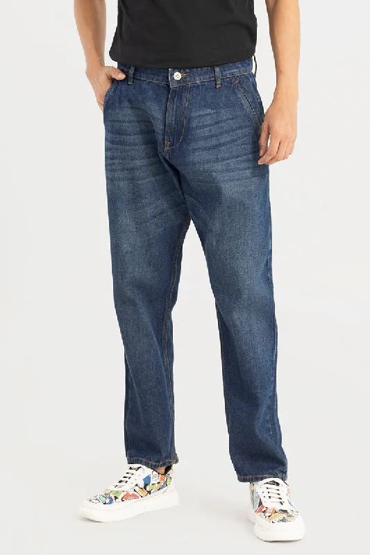 Outdoor Jeans for Adventures -Zappy Blue Basic Baggy Jeans